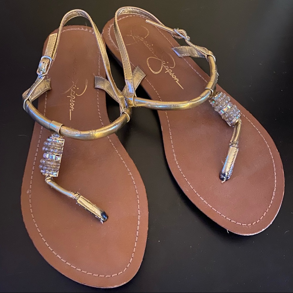 Jessica Simpson Gold Sandals